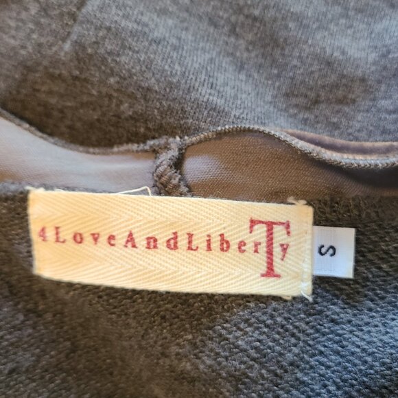 4 LOVE AND LIBERTY JOHNNY WAS VELVET & KNIT WRAP CARDIGAN SWEATER TIE WAIST sz S - Picture 5 of 6